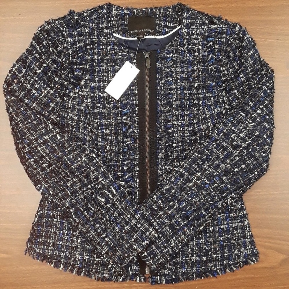 NWT Banana Republic metallic tweed blazer